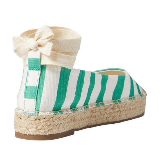 NEW Draper James Women's Georgia Ankle Tie Espadrille in Green Stripe - Size 8.5 - Picture 2 of 11